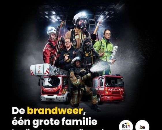 De brandweer één grot familie